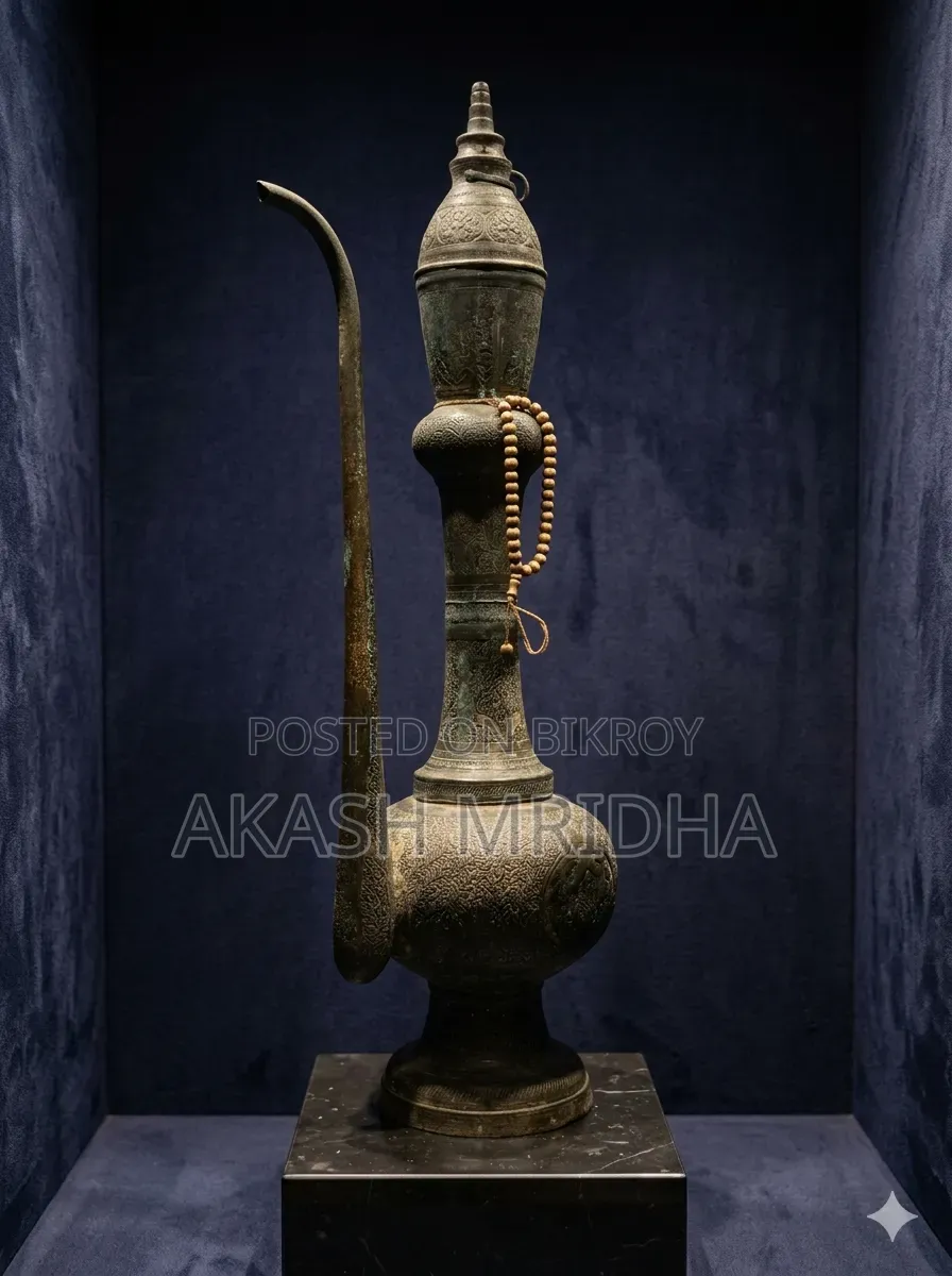 এন্টিক পিতলের নকশাদার আফতাবা/সুরাহী/আর্ট জগ(Antique Engraved Aftaba)