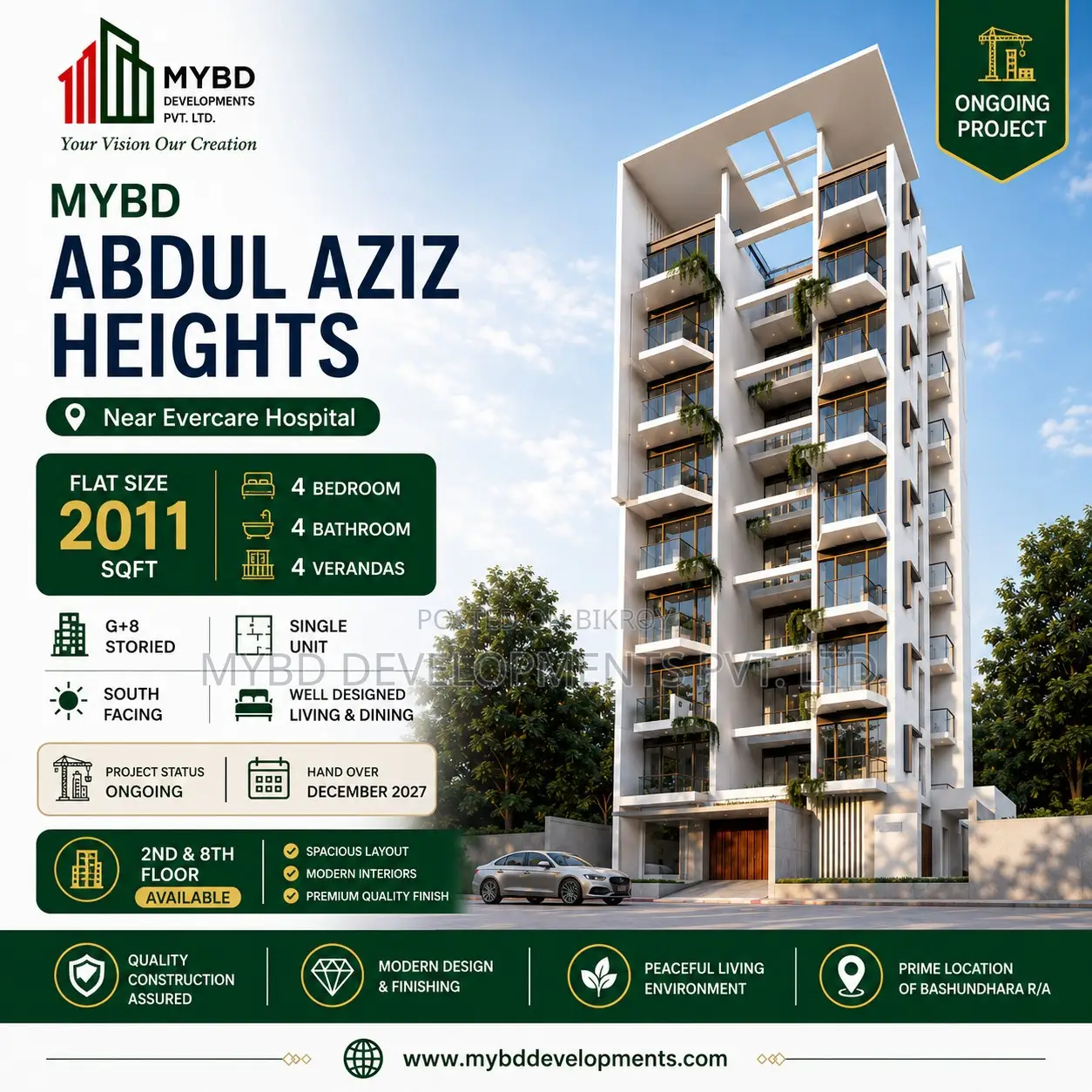 4 Bedroom Apartment in Mybd Abdul Aziz, Basundhara for Sale