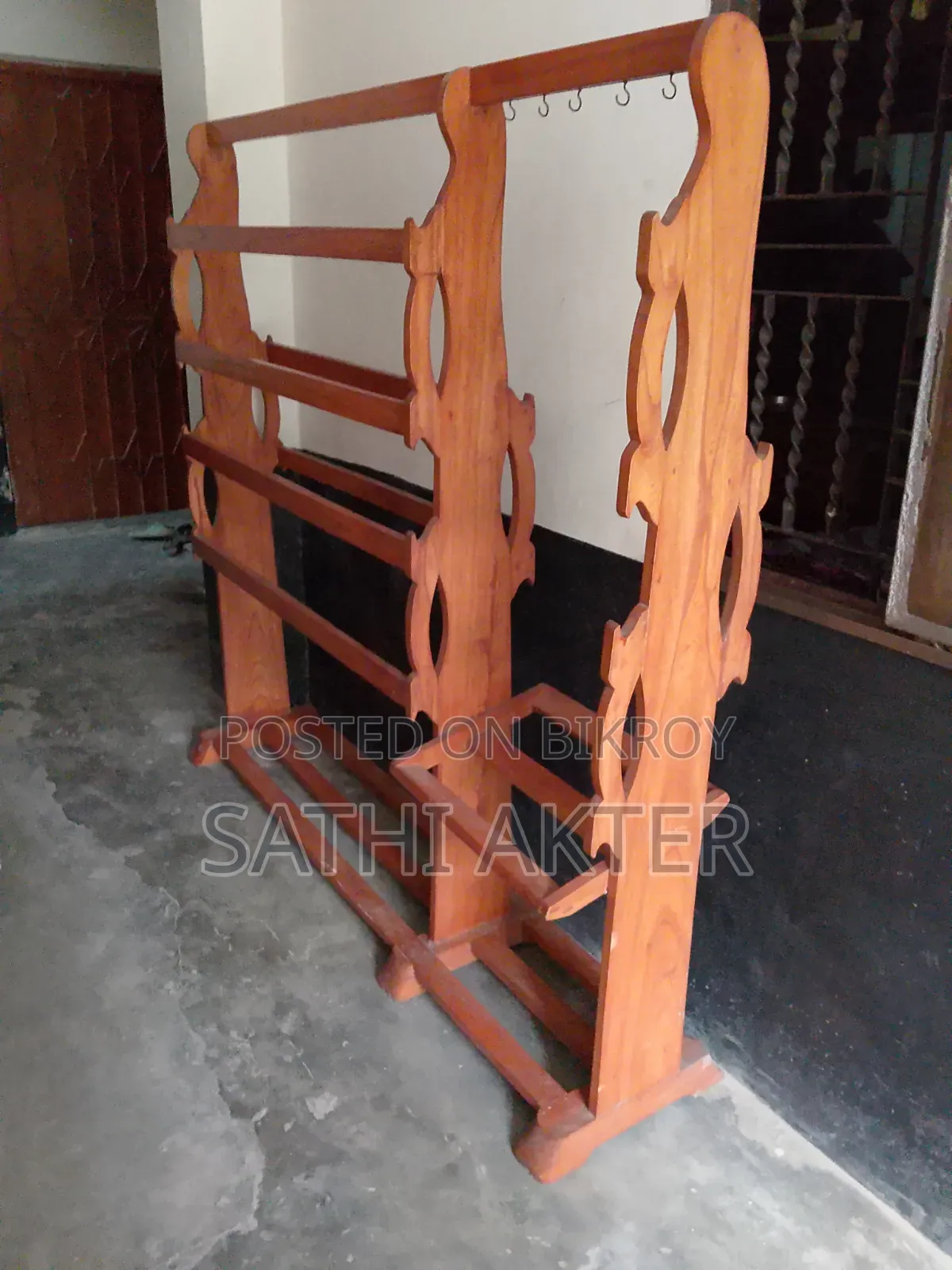 Teak Wood Clothes Rack