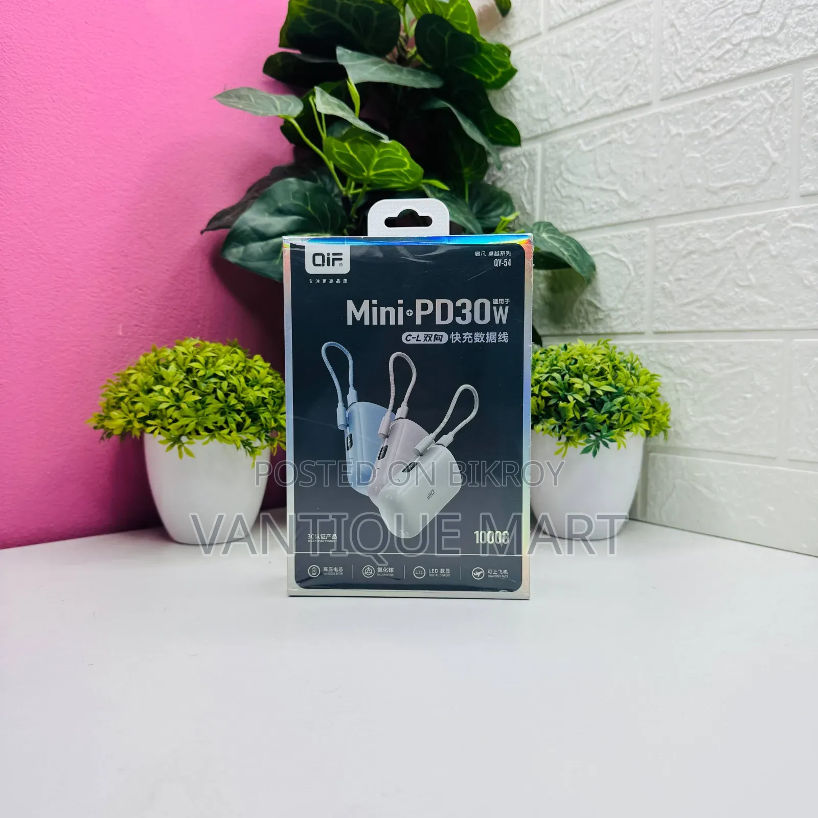 QIF QY-54 Mini PD30W Power Bank – 10000mAh