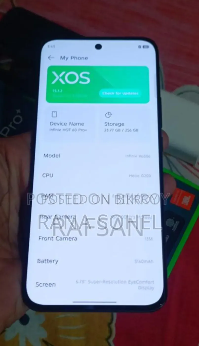 ইনফিনিক্স হট ৬০ প্রো+ ২৫৬ জিবি কালো