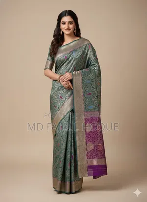 টানাবানা বেনারসি কাতান শাড়ি