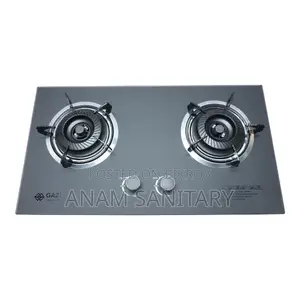 Gazi TG-204 LPG Smiss Double Burner Glass Body Gas Stove (For Cylinder)