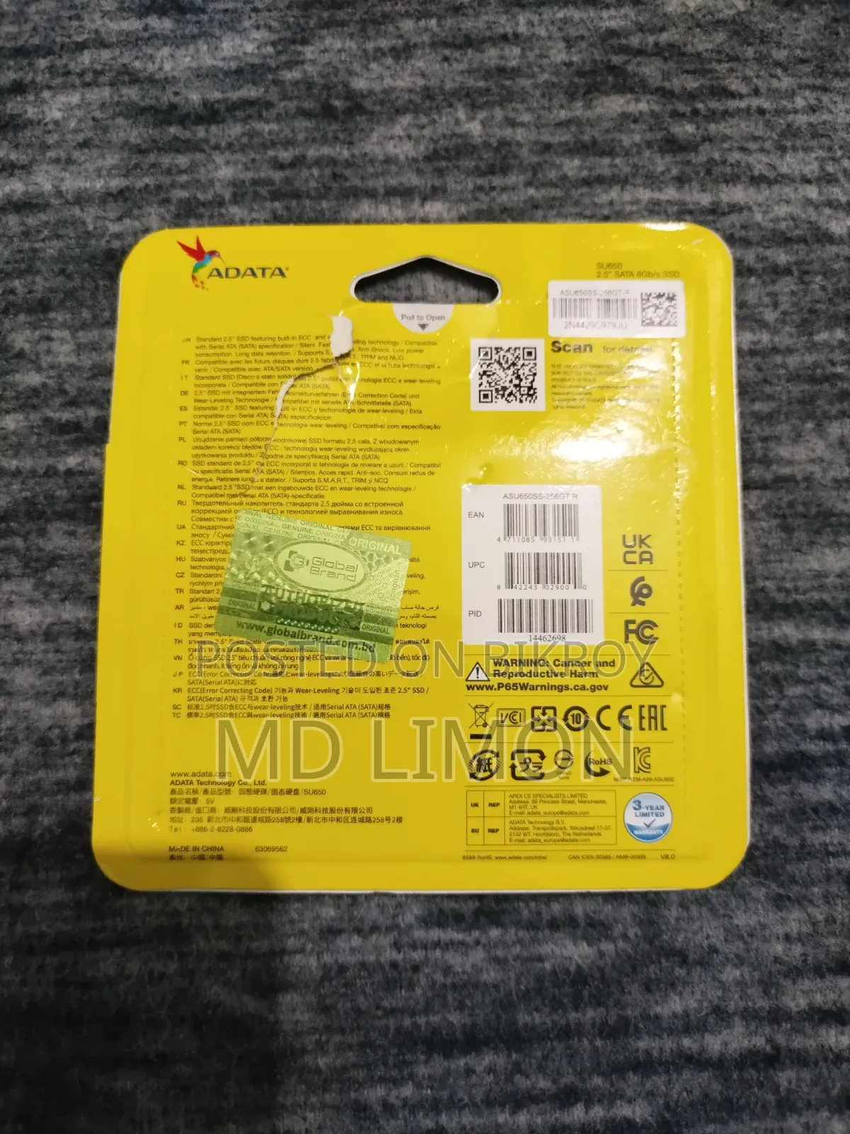 I Am Selling an ADATA (256 GB) SSD.