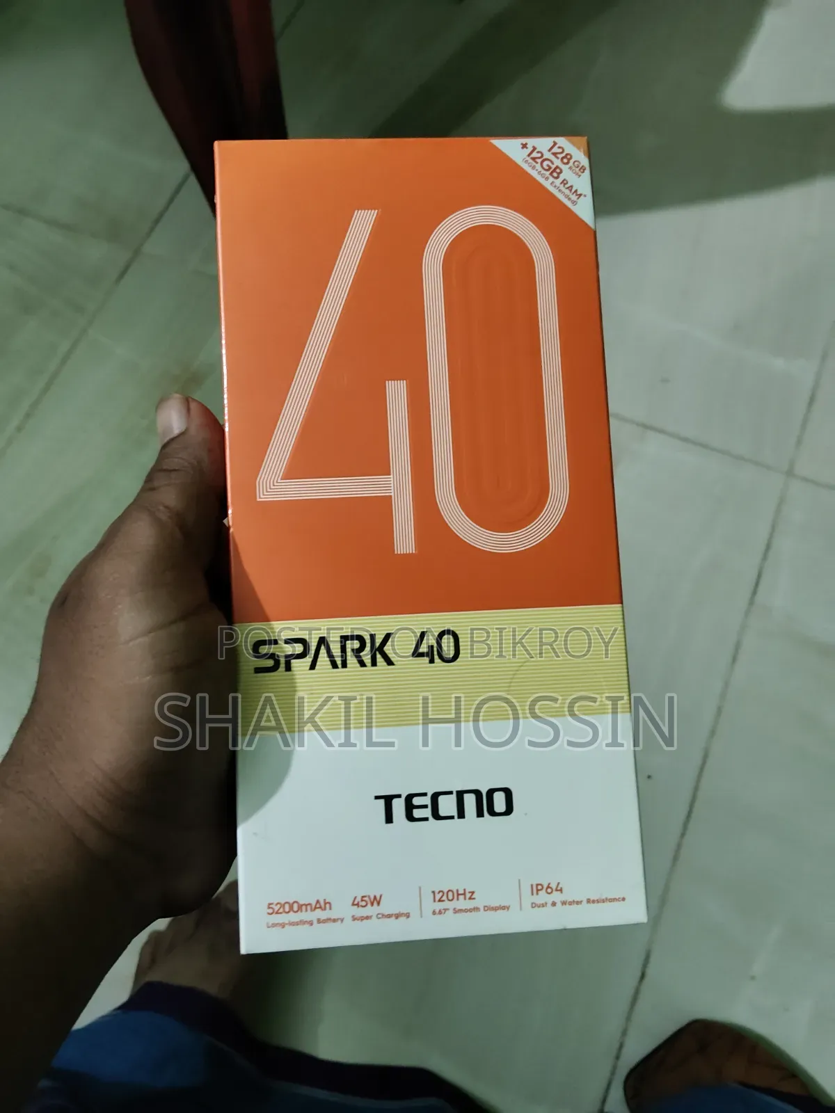 নতুন টেকনো স্পার্ক ৪০ ১২৮ জিবি কালো