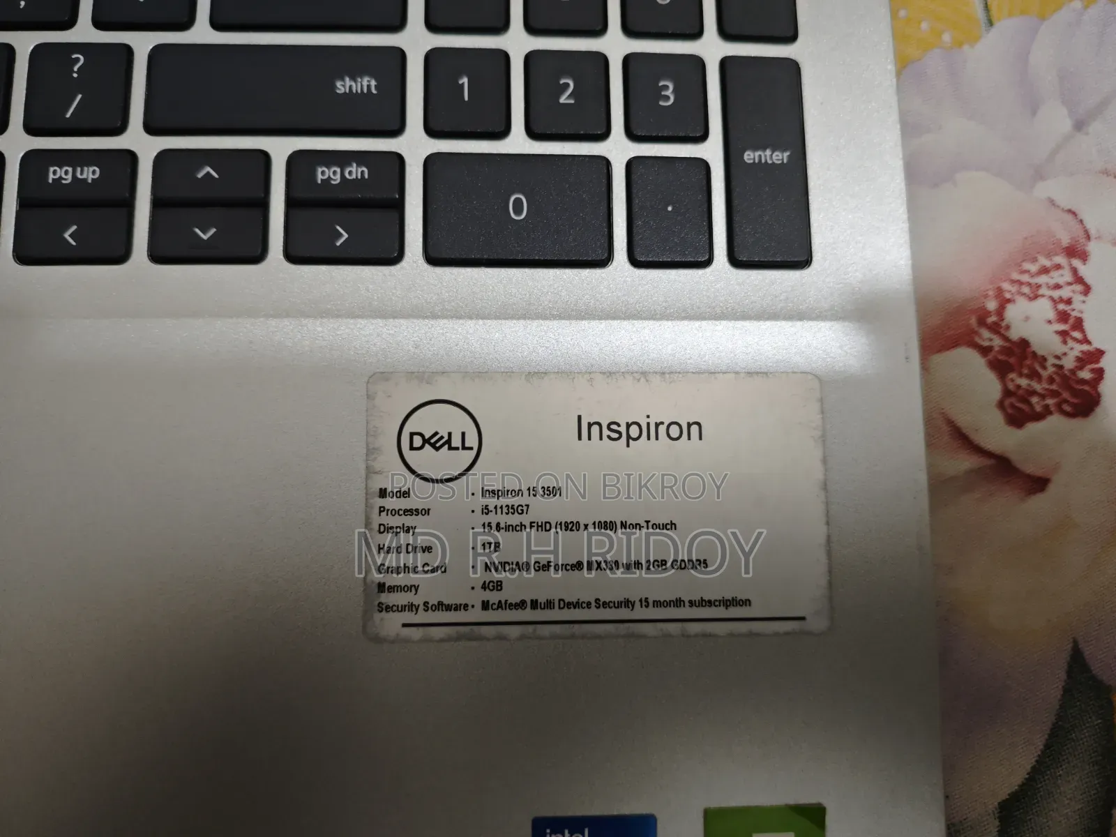 ল্যাপটপ ডেল ইন্সপায়রন ১৫ 8GB ইন্টেল কোর I5 HDD 1T