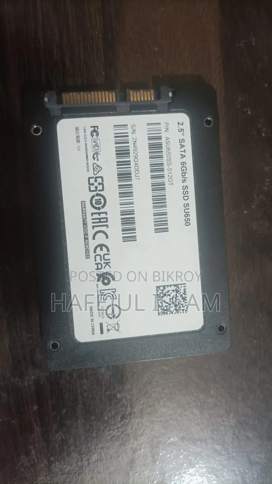 অ্যাডাটা এসইউ৬৫০ ৫১২ জিবি ২.৫ ইঞ্চি সাটা এসএসডি