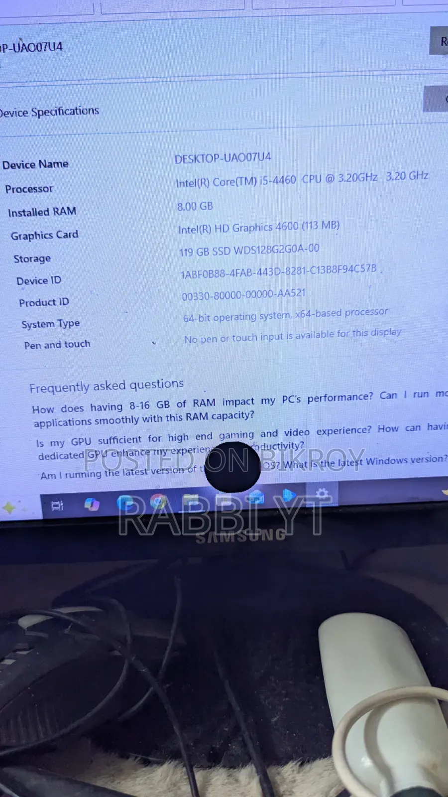 Desktop Computer 8GB Intel Core i5 SSD 16 GB