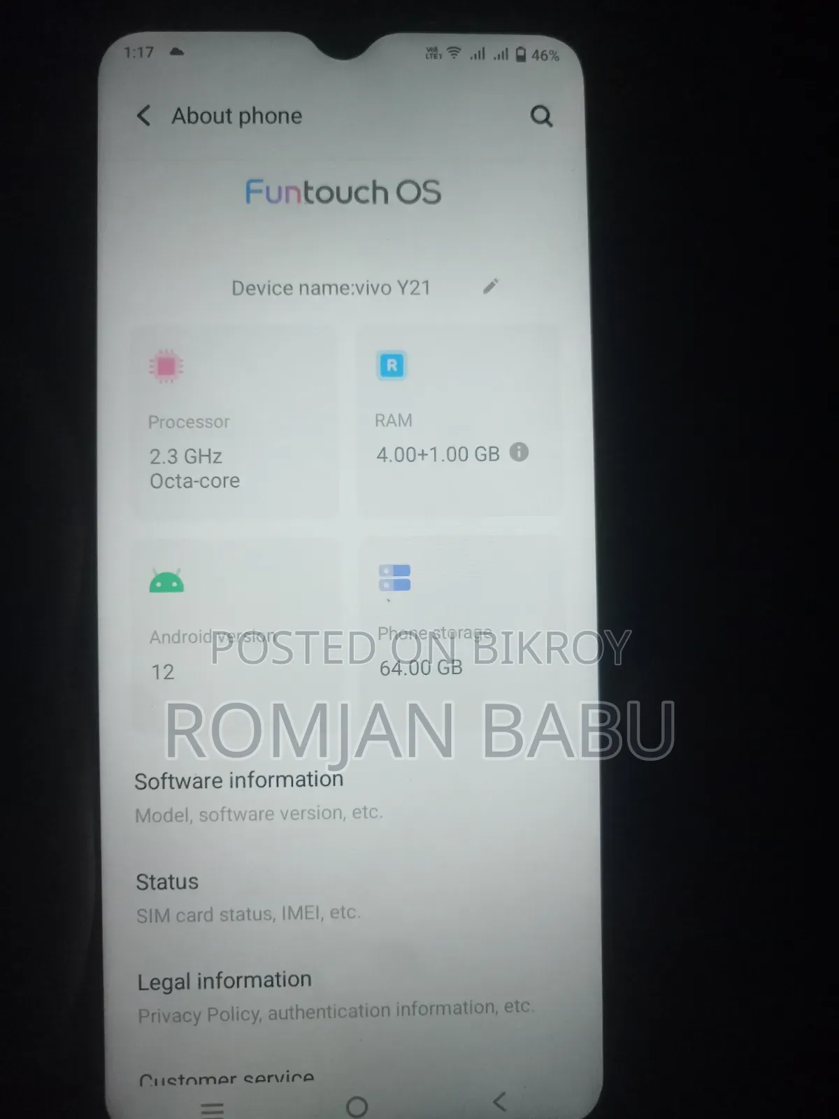 Vivo Y21 64 GB White