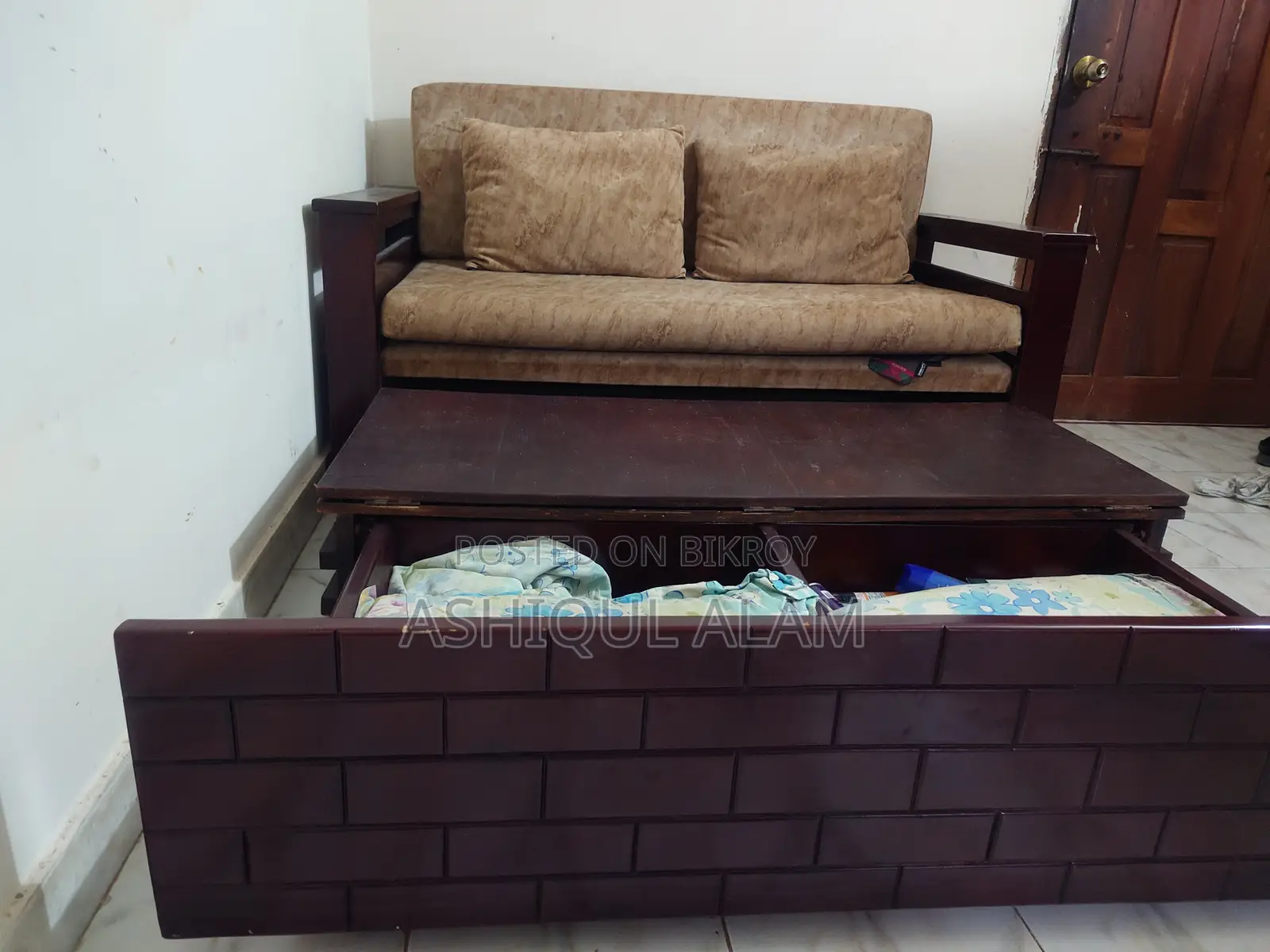 Heavy Sofa Cum Bed With Storage (সোফা কাম বেড)