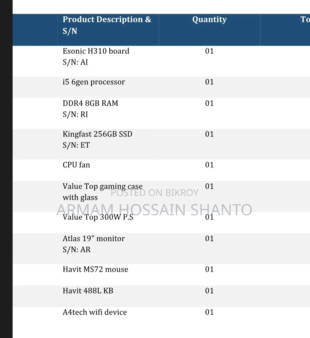 Desktop Computer 8GB Intel Core i5 SSD 256GB