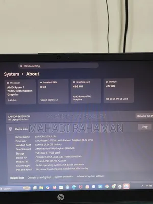 Laptop HP 15-Fd0290ns 8GB AMD Ryzen 3 SSD 500GB