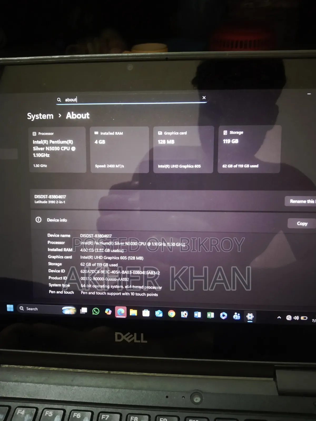 Laptop Dell Latitude 11 3190 4GB Intel Pentium SSD 128GB