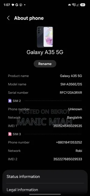Samsung Galaxy A35 128 GB Blue