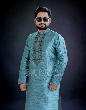 আকাশী নীল রঙের কাতান পাঞ্জাবি