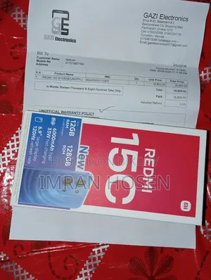 নতুন Xiaomi Redmi 15C 4G ১২৮ জিবি কালো