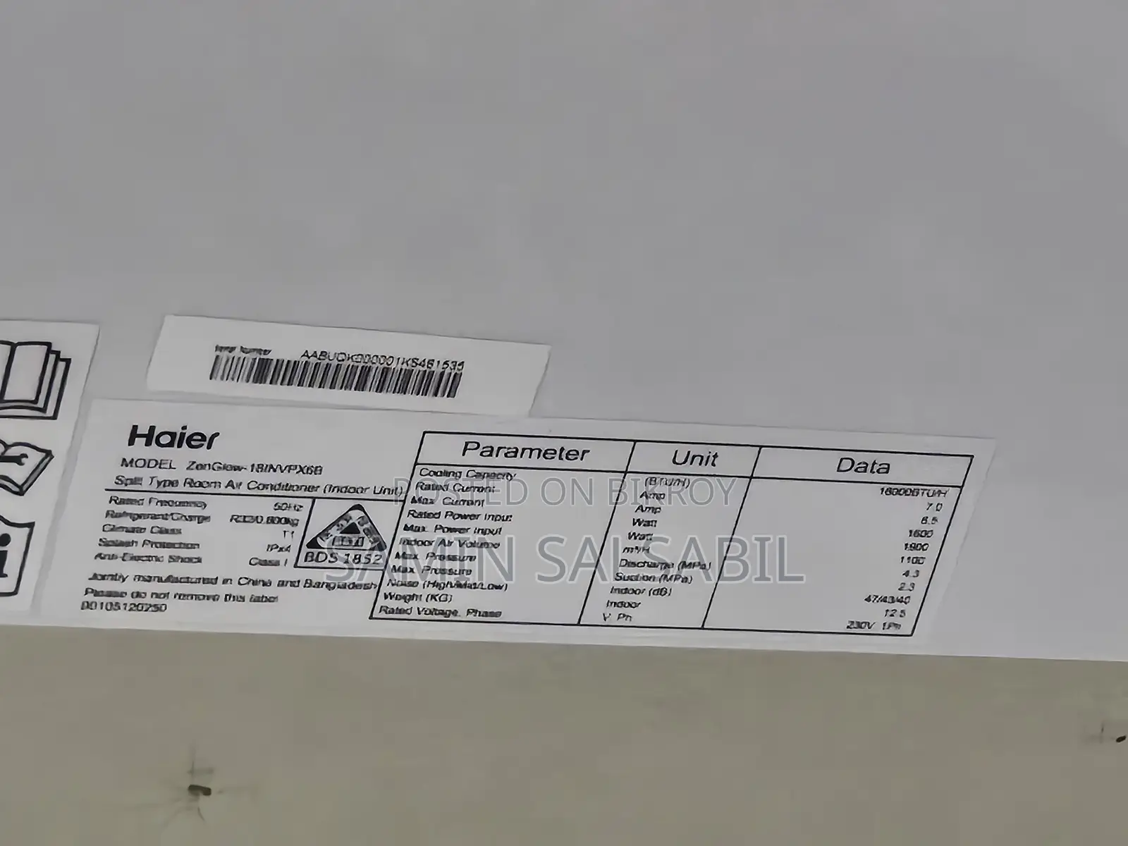Haier Zenglow Inverter AC 1.5 Ton