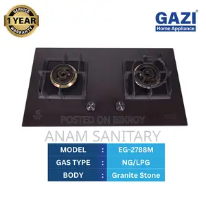 Gazi Smiss Double Burner Granite Stone Top Gas Stove NG/LPG (EG-2788M)