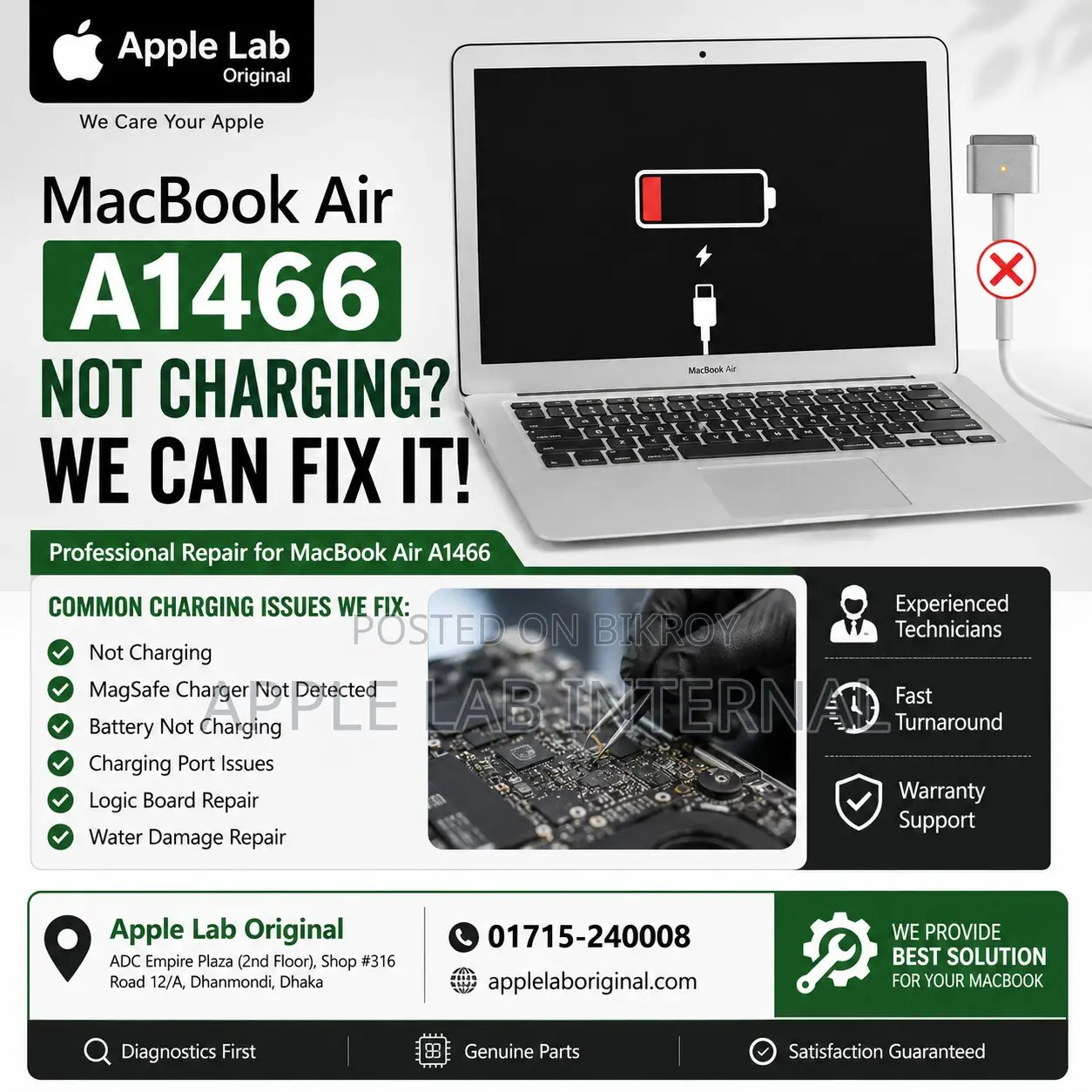 MacBook Air A1466 Not Charging? We Can Fix It!