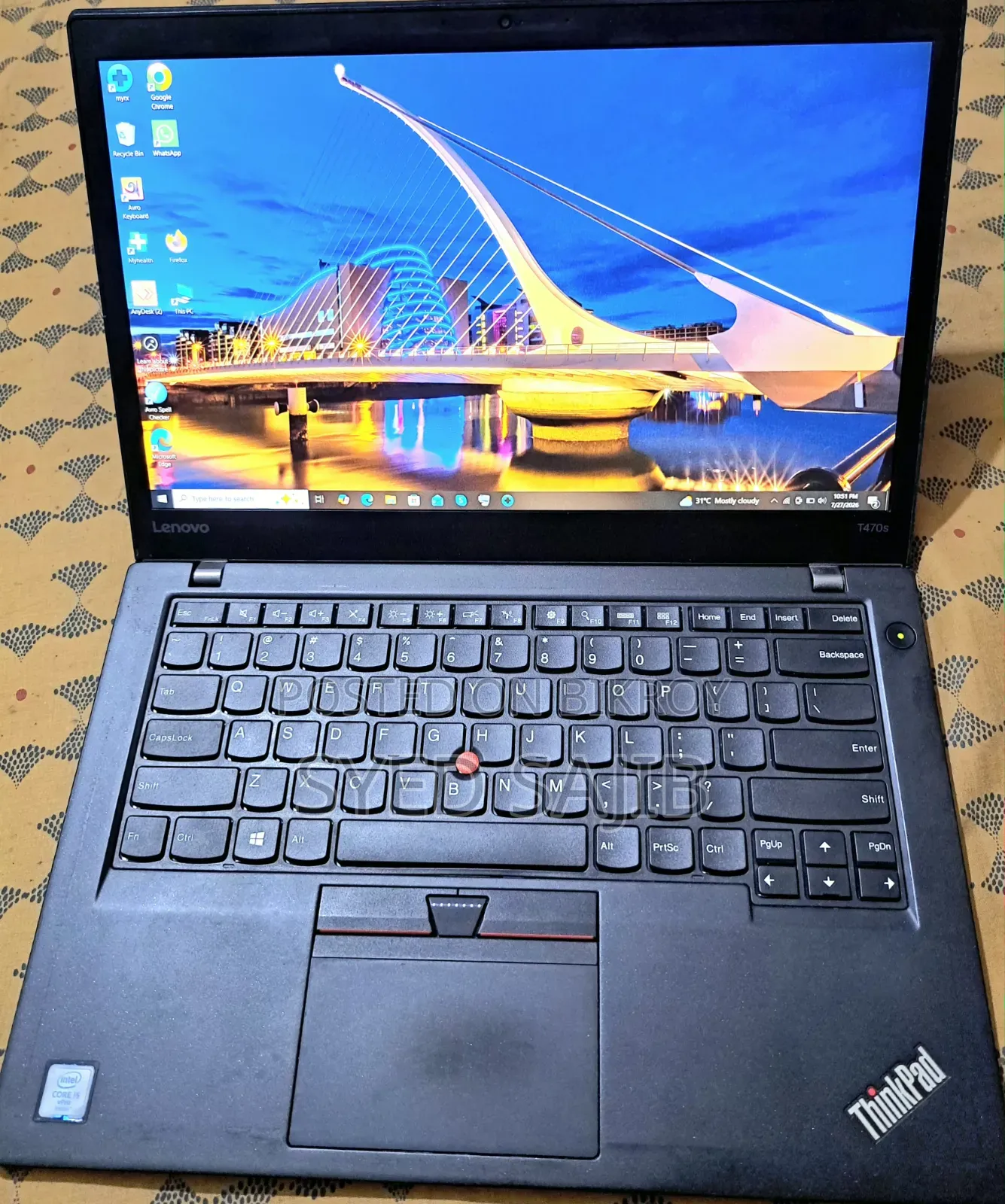Laptop Lenovo ThinkPad T470s 8GB Intel Core I5 SSD 256GB