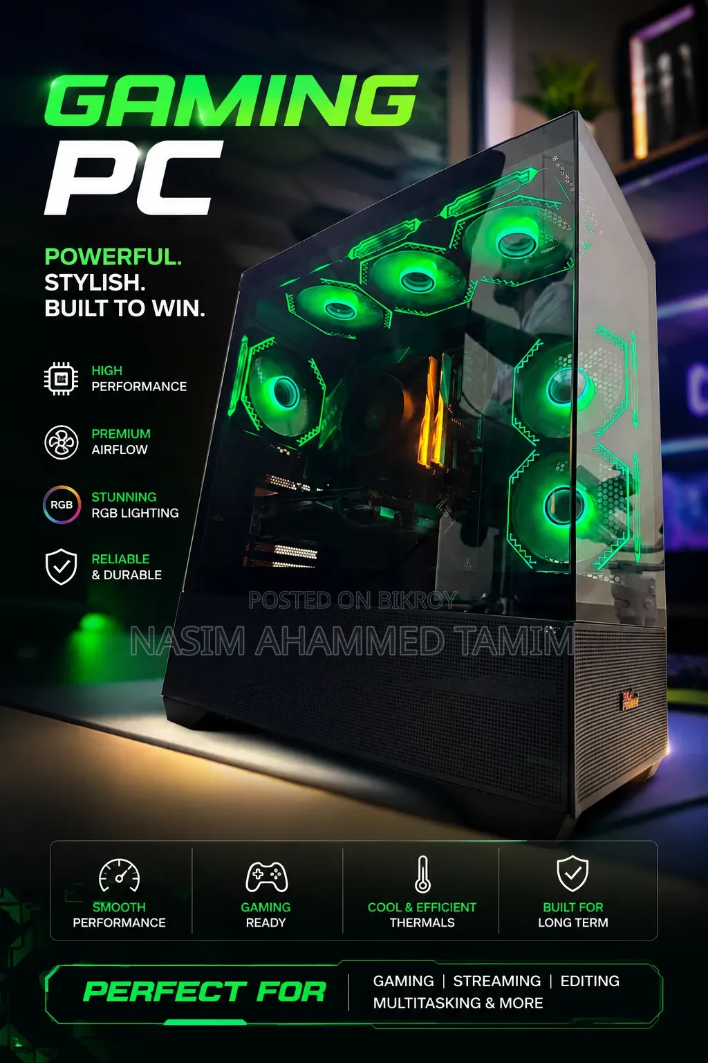 Desktop Computer MSI model 32GB AMD Ryzen 7 SSD 1T