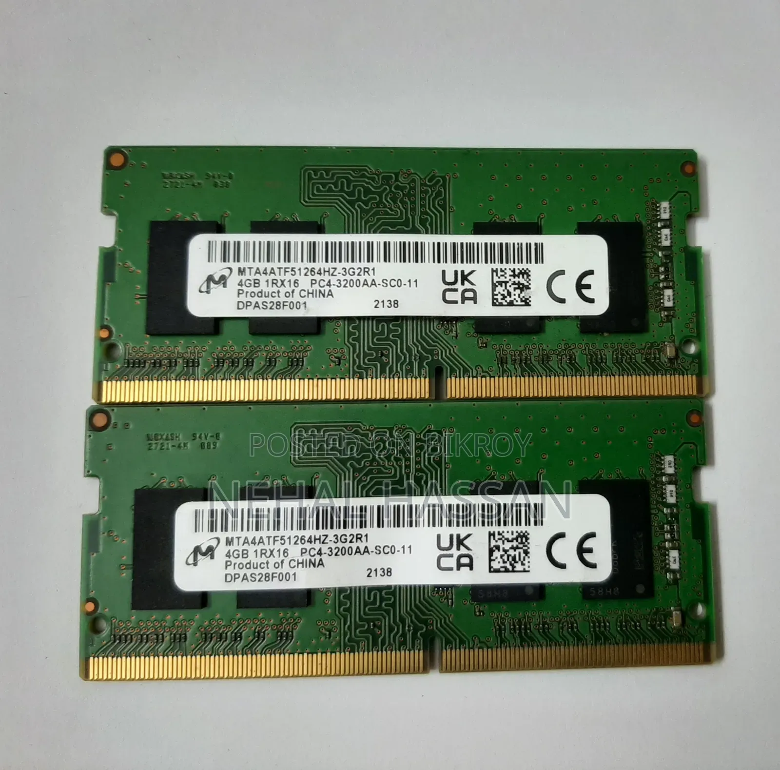 DDR4 Ram 3200Mhz 4*4 =8GB