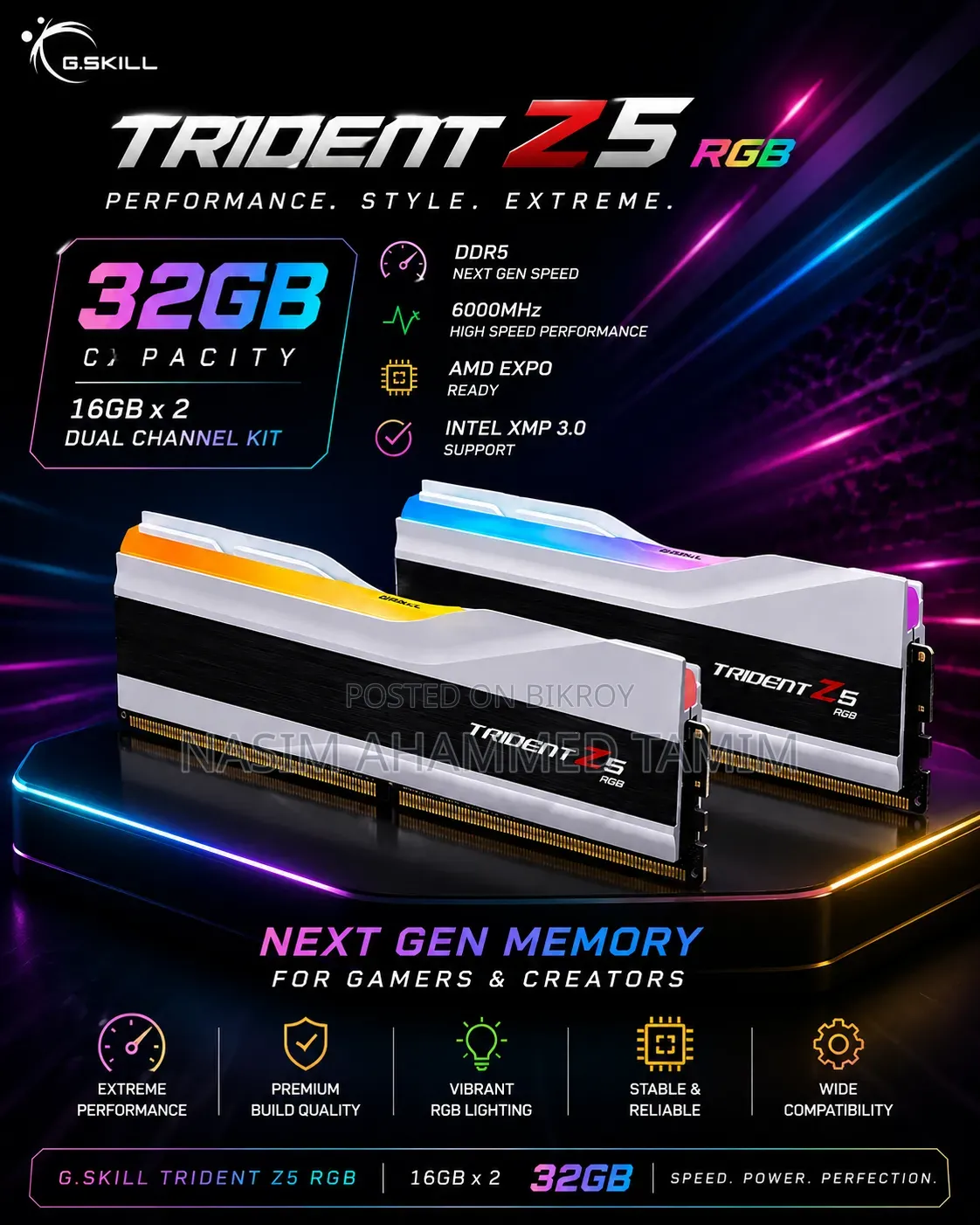 Desktop Computer MSI model 32GB AMD Ryzen 7 SSD 1T