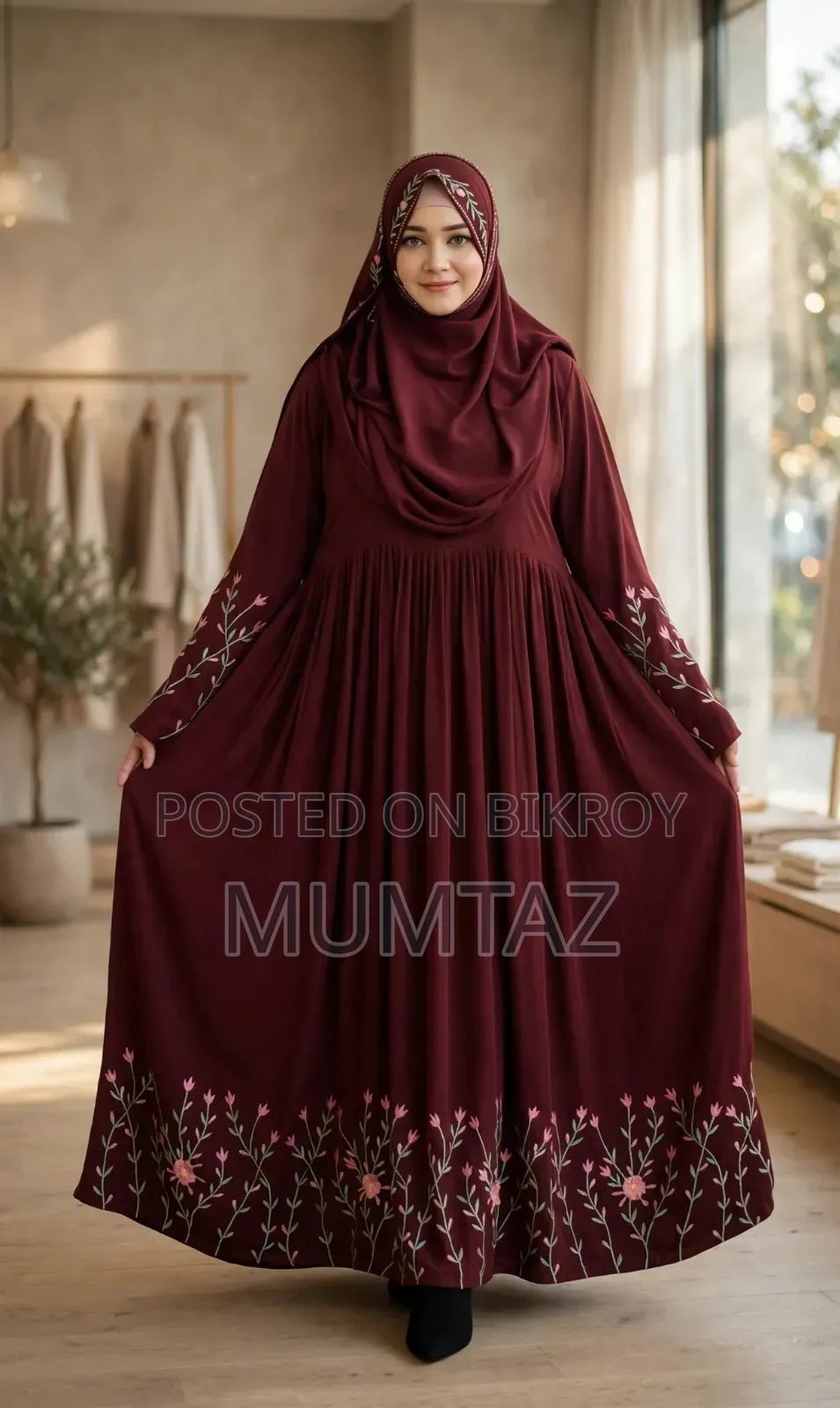 Rajanigandha Embroidery Borka With Hijab