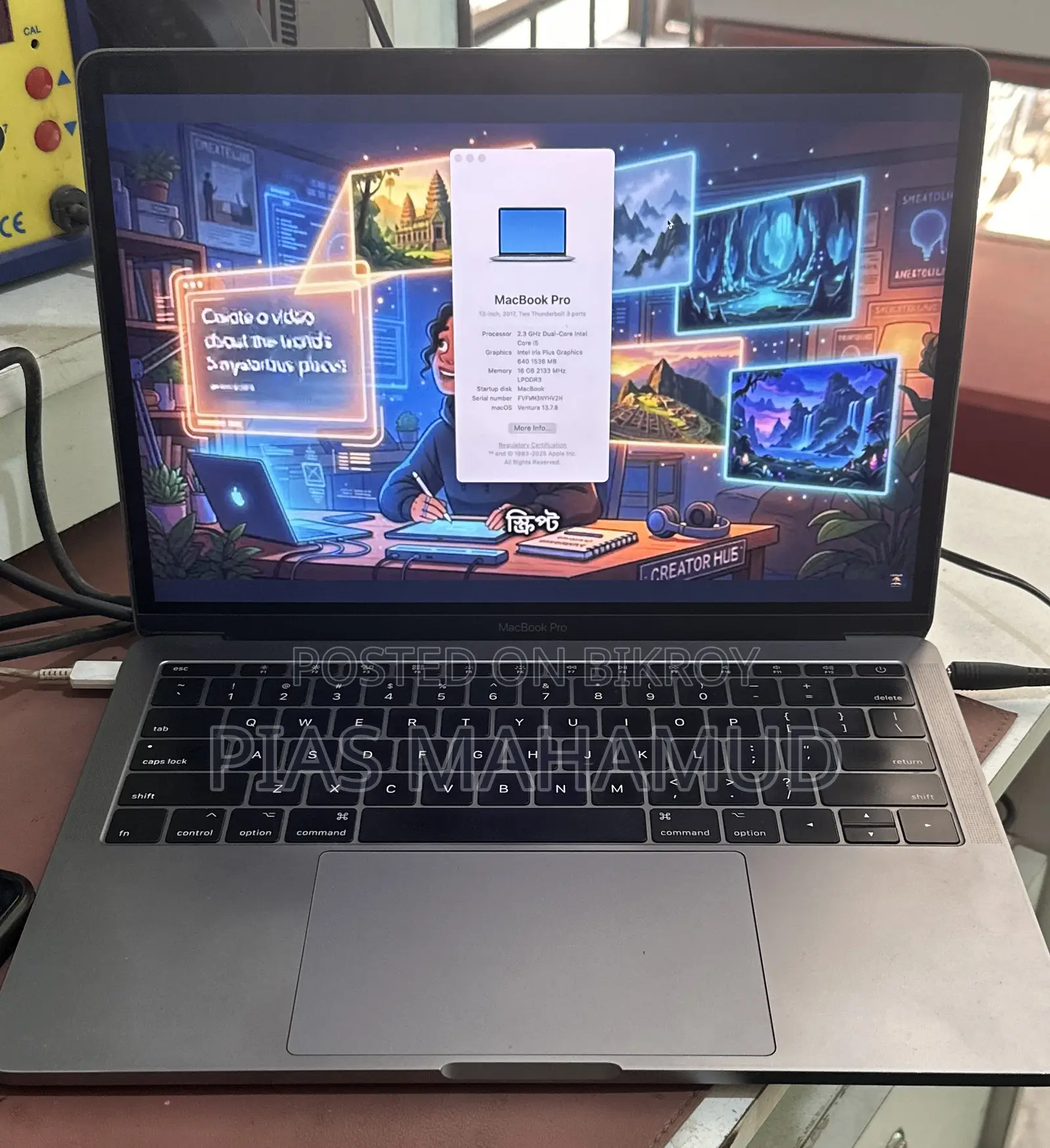 Laptop Apple MacBook Pro 2017 16GB Intel Core i5 SSD 512GB