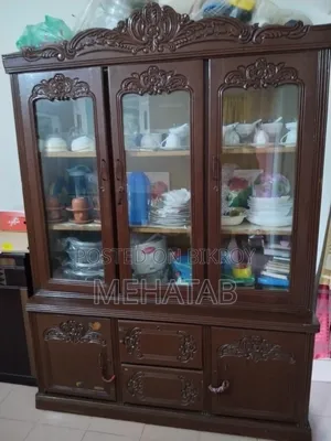 সলিড সেগুন উড ডিসপ্লে কেবিনেট