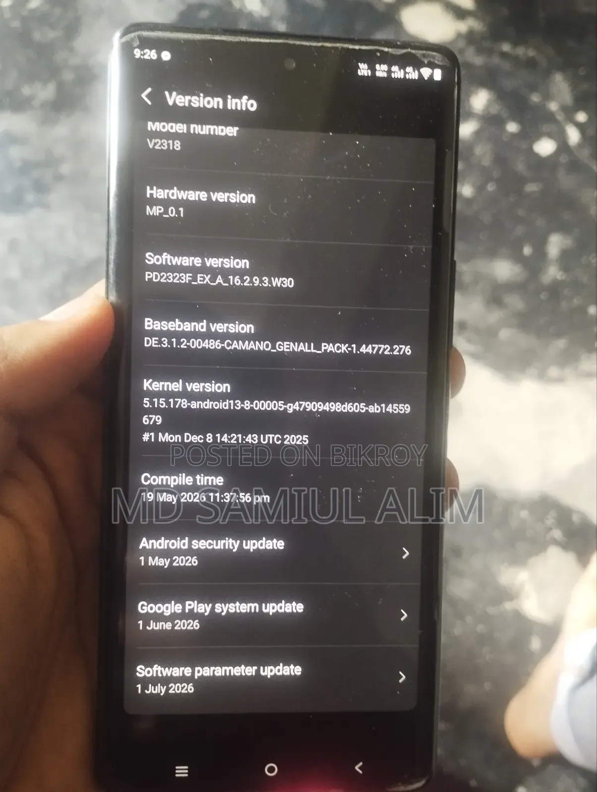 Vivo V30 5G 256 GB Blue