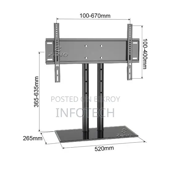ZENO Z500L 42′′-80′′ Tabletop TV Stand Up to 70kg
