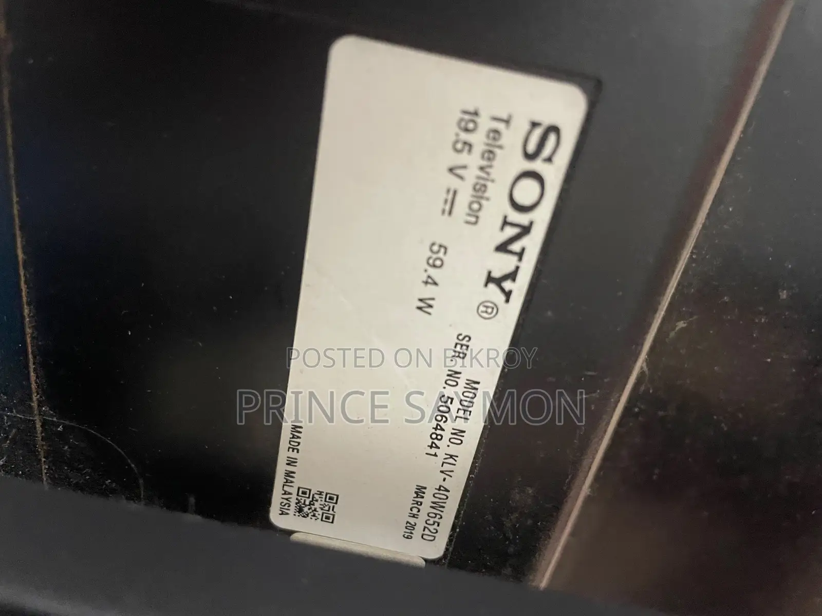 Sony 40-Inch TV, Display Damaged, Other Parts Working.