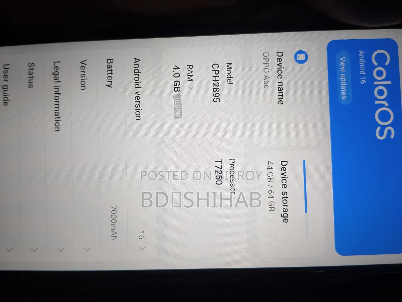 New Oppo A6c 128 GB Silver