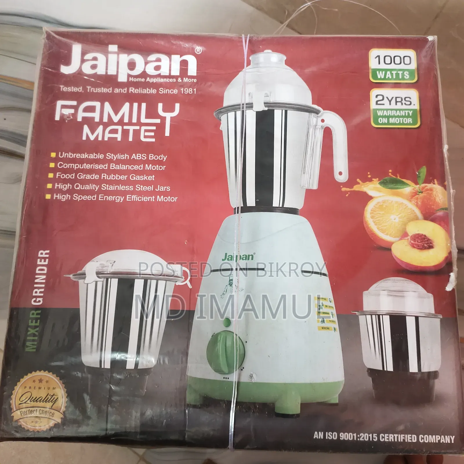 Original Indian Jaipan Blender 3 Jugs 1000 Watt