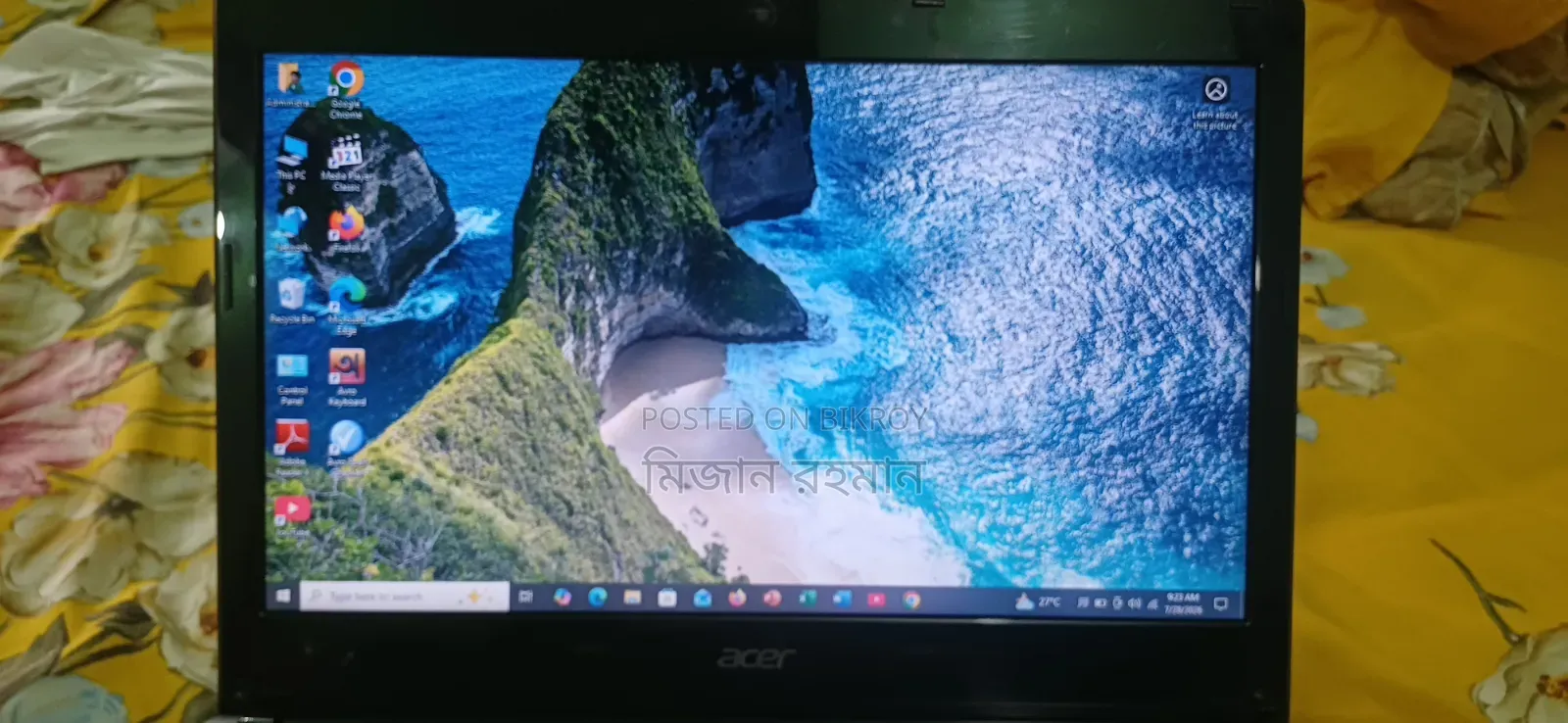 ল্যাপটপ এসার এসারনোট ৩জিবি ইন্টেল সেলেরন এসএসডি ১২৮জিবি