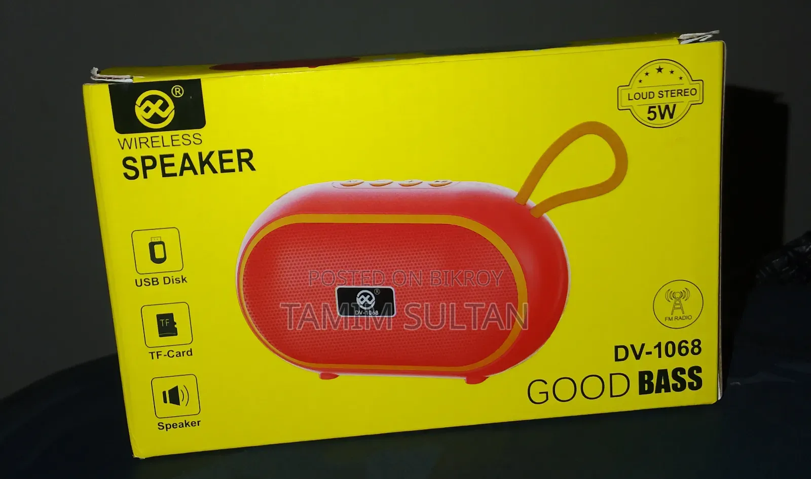 New Wireless Bluetooth Speaker DV-1068 Powerful Bass & Sound!
