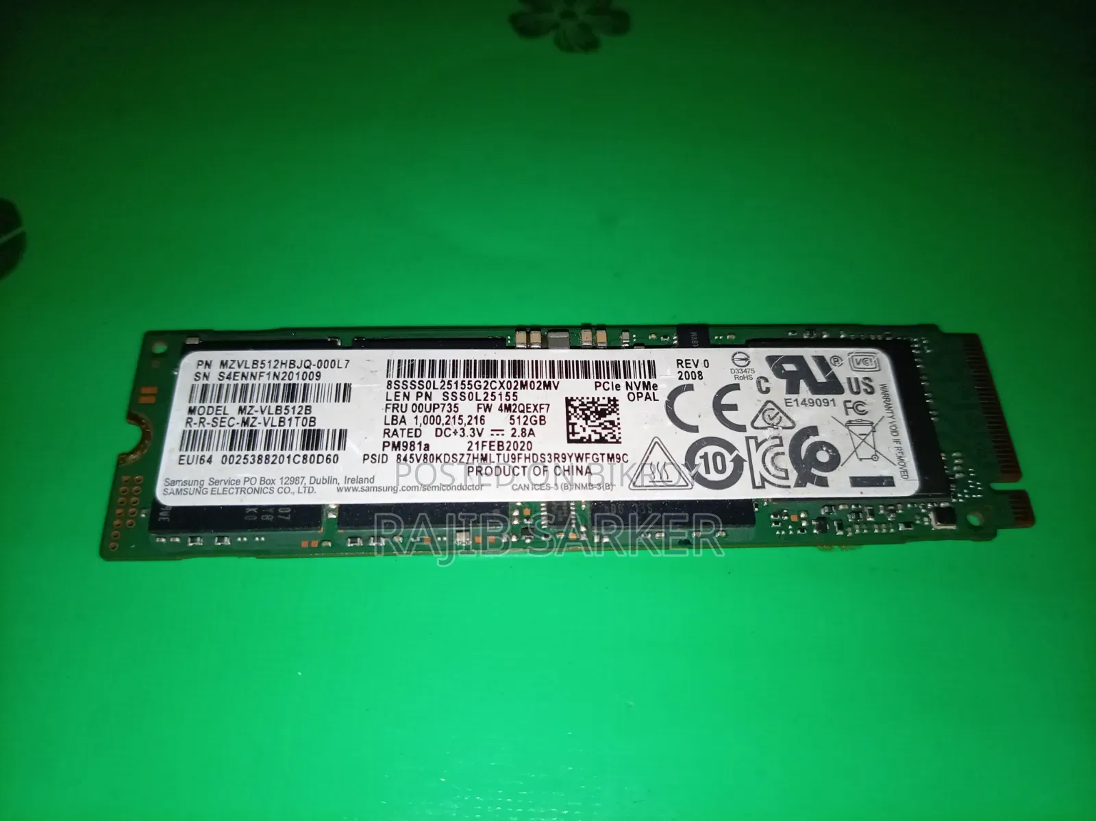 Samsung Nvme SSD 512 Gb PCIE Gen 3