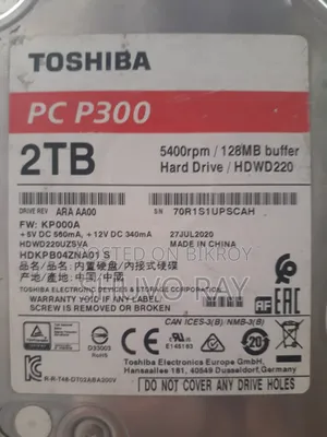 তোশিবা পিসি পি৩০০ ২টবি হার্ড ডিস্ক