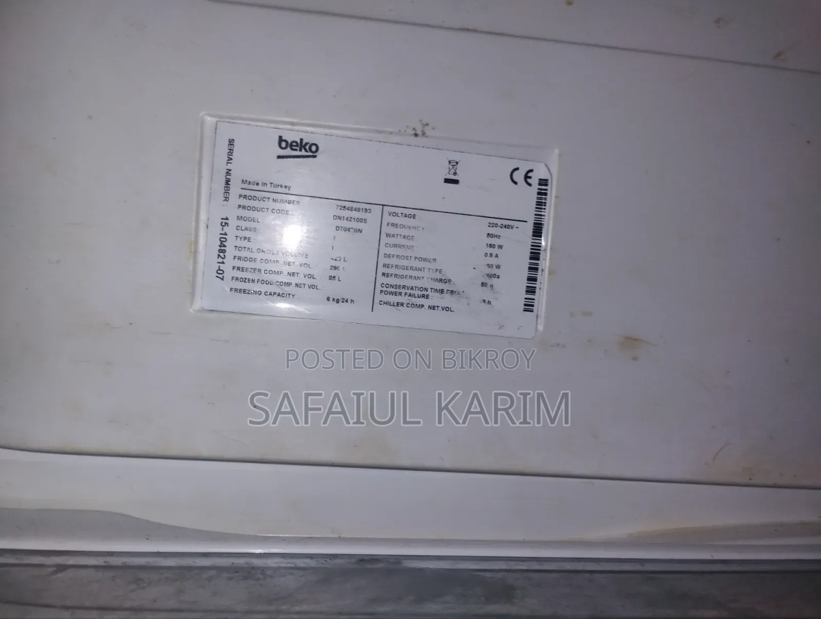 Beko Fridge Sell Hobe