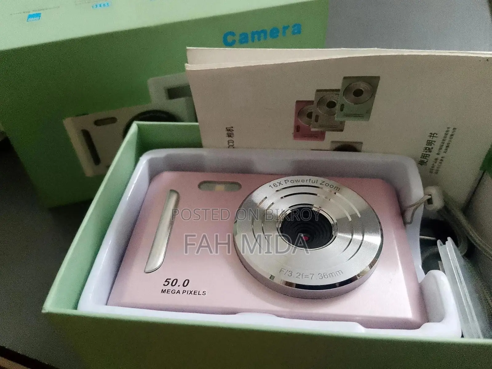 50Mp Mega Pixel Digital Camera With 16X Zoom -Pink