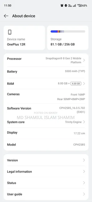 OnePlus 12R 256 GB Black