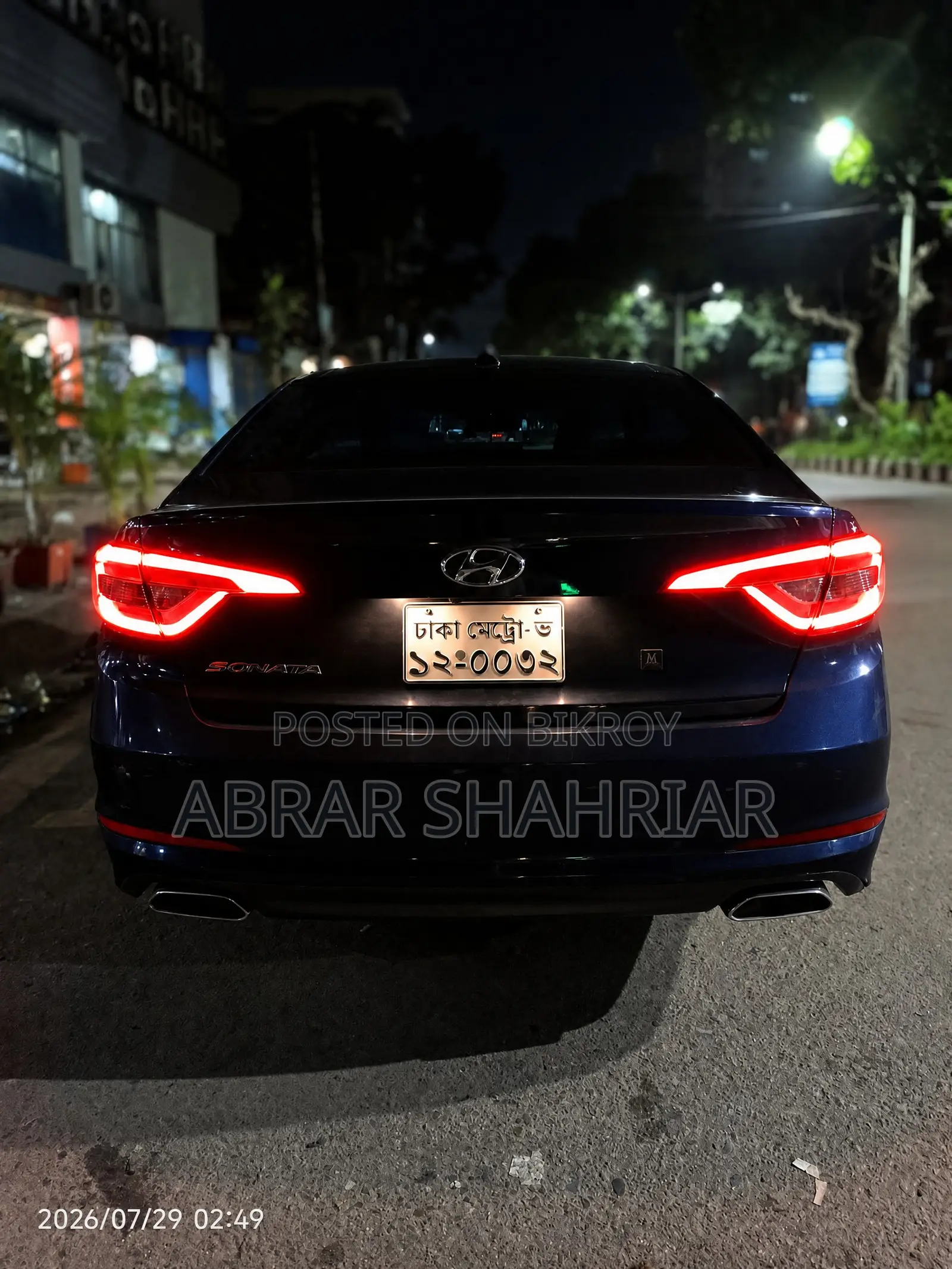 হুন্দাই সোনাটা বেস সেডান এফডব্লিউডি (২.৪এল ৪সিএল ৬এ) ২০১৭ নীল