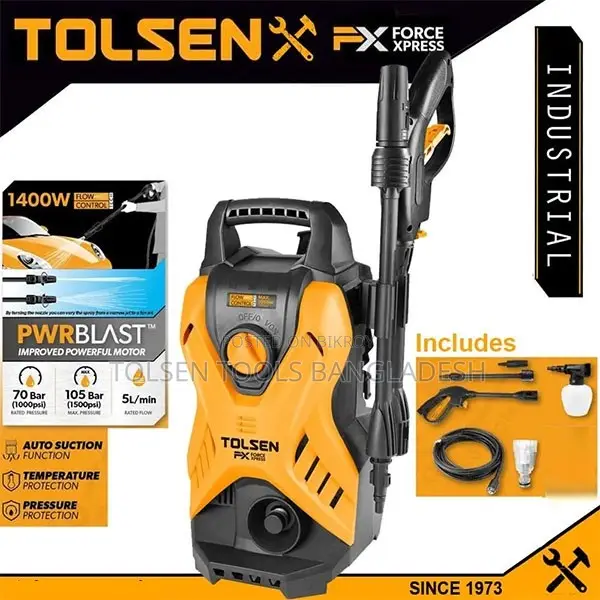 TOLSEN 1400W High Pressure Washer, 105Bar (1500psi), Car Washer 79588