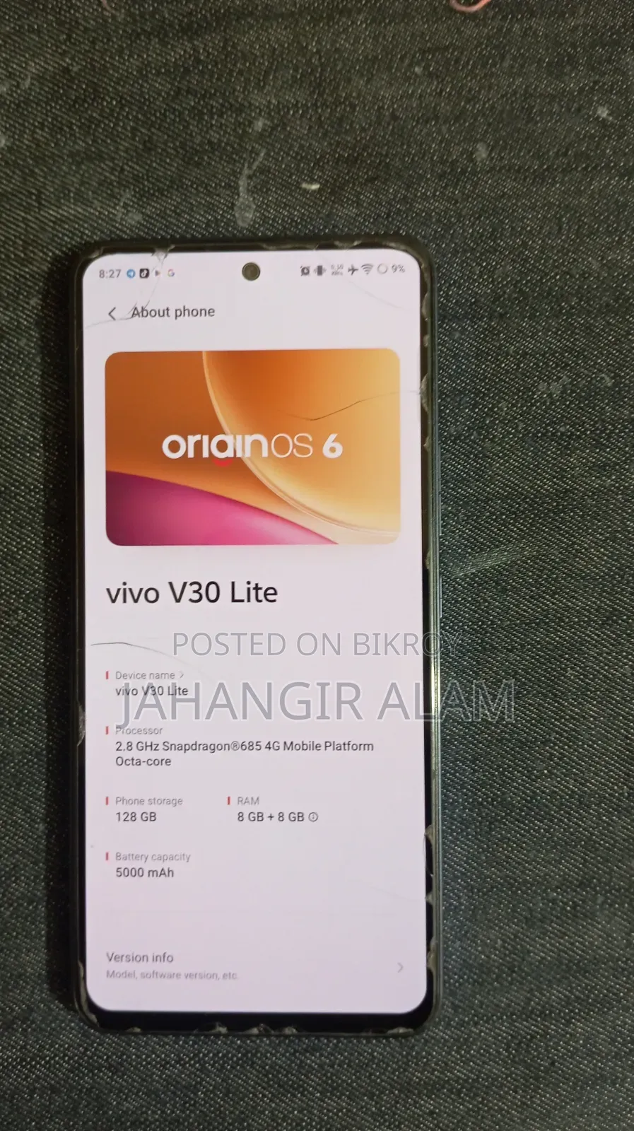 Vivo V30 Lite 256 GB Black