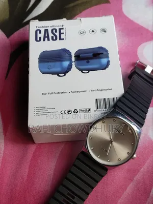 Classic Wrist Watch + AirPods Pro Premium Silicone Case Combo