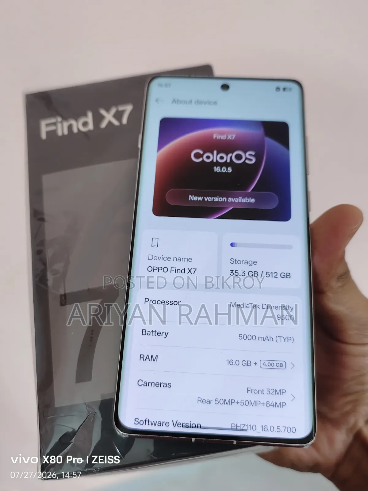 Oppo Find X7 512 GB Blue