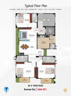 3bdrm Apartment in Uttara for Sale
