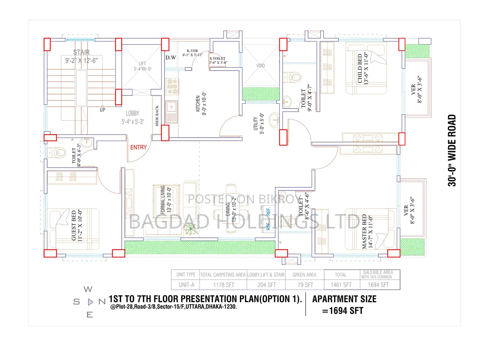 3bdrm Apartment in Uttara for Sale
