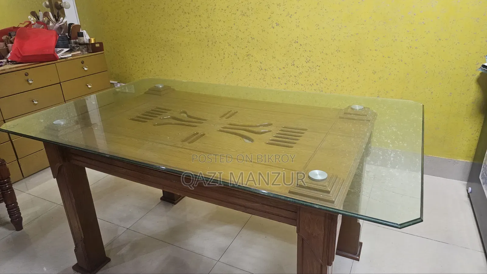 Glass Top Dining Table (Without Chairs)